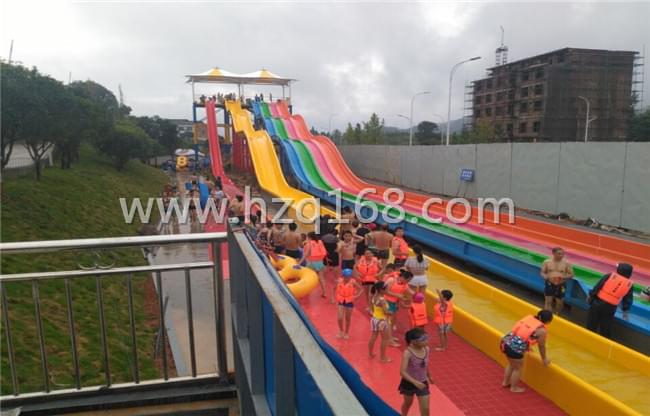 广州水上乐园水滑道-彩虹竞赛滑梯